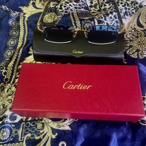 Cartier white Buffalo horn glasses blue tint size 140